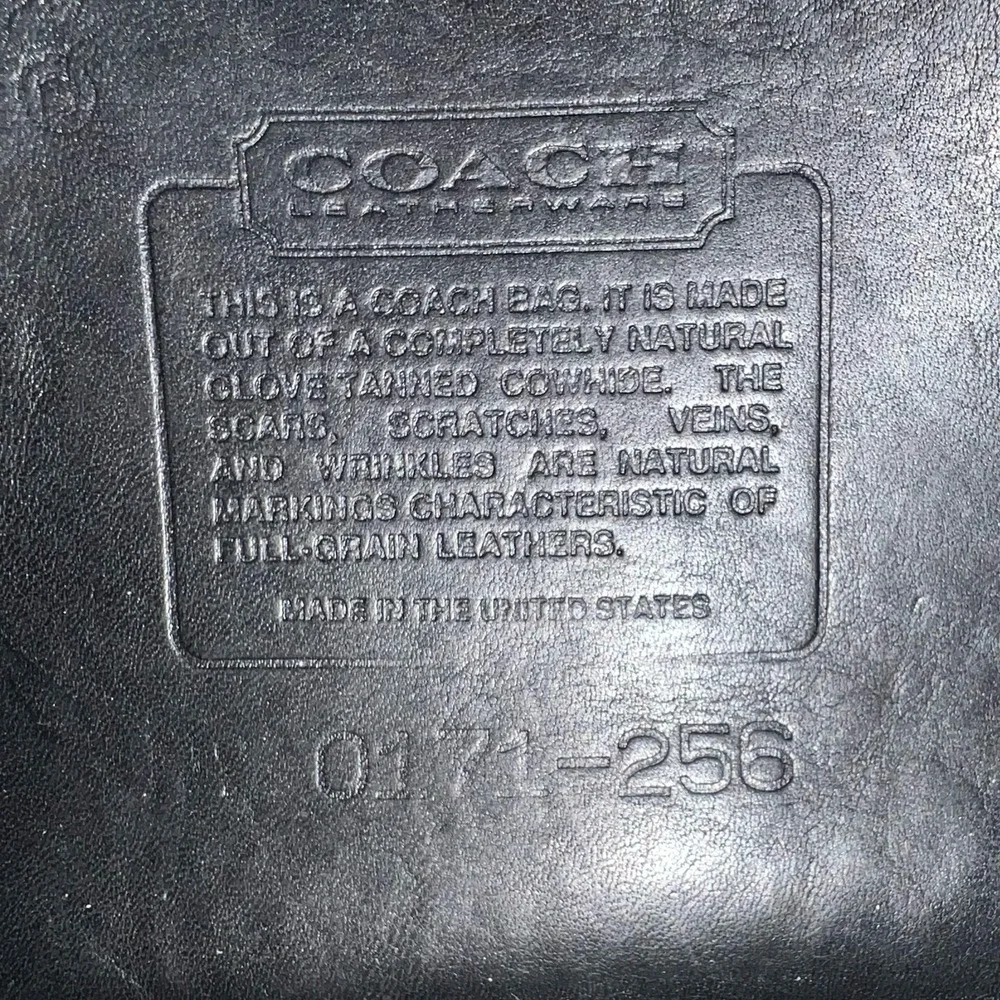COACH 0171-256 Compartment Bag Black Glove Cowhide Leather Crossbody 9850 Vtg.